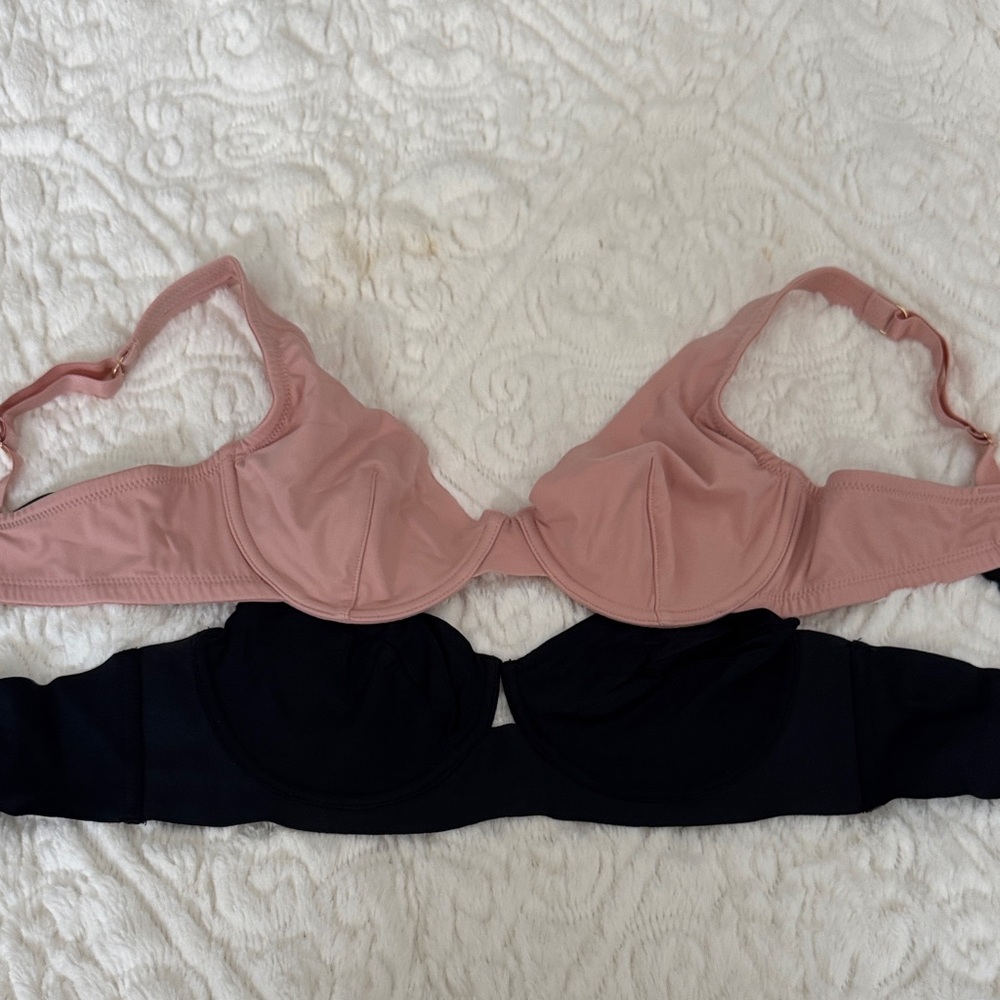 Women's Intimates Underwire Bra Set - Pink and Black